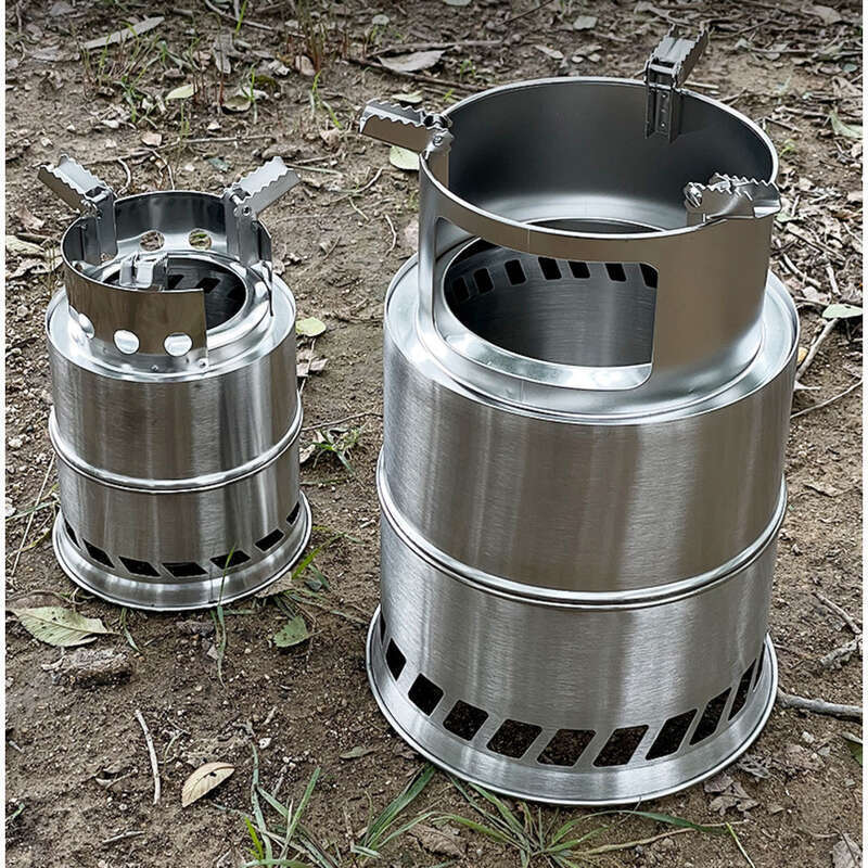 Firewood Portable Barbecue Stainless Steel Folding Alcohol Outdoor Stove_voghion.com