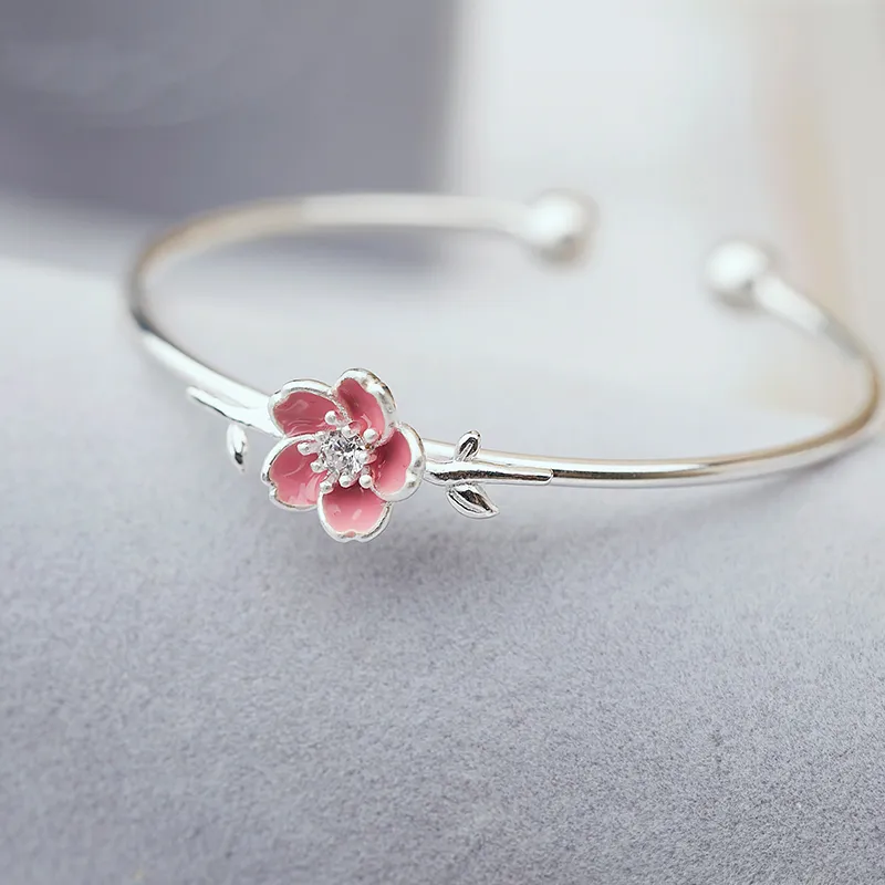 Brazalete Ruifan de moda con flores rosas, brazaletes abiertos para mujeres, niñas, bodas, fiestas, regalos de joyería de moda_voghion.com