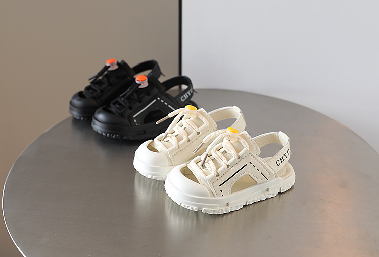 Children's Baotou Half Sandals 2022 Summer Anti Kick Boys Beach Women's Korean Soft Sole Walking Shoes_voghion.com