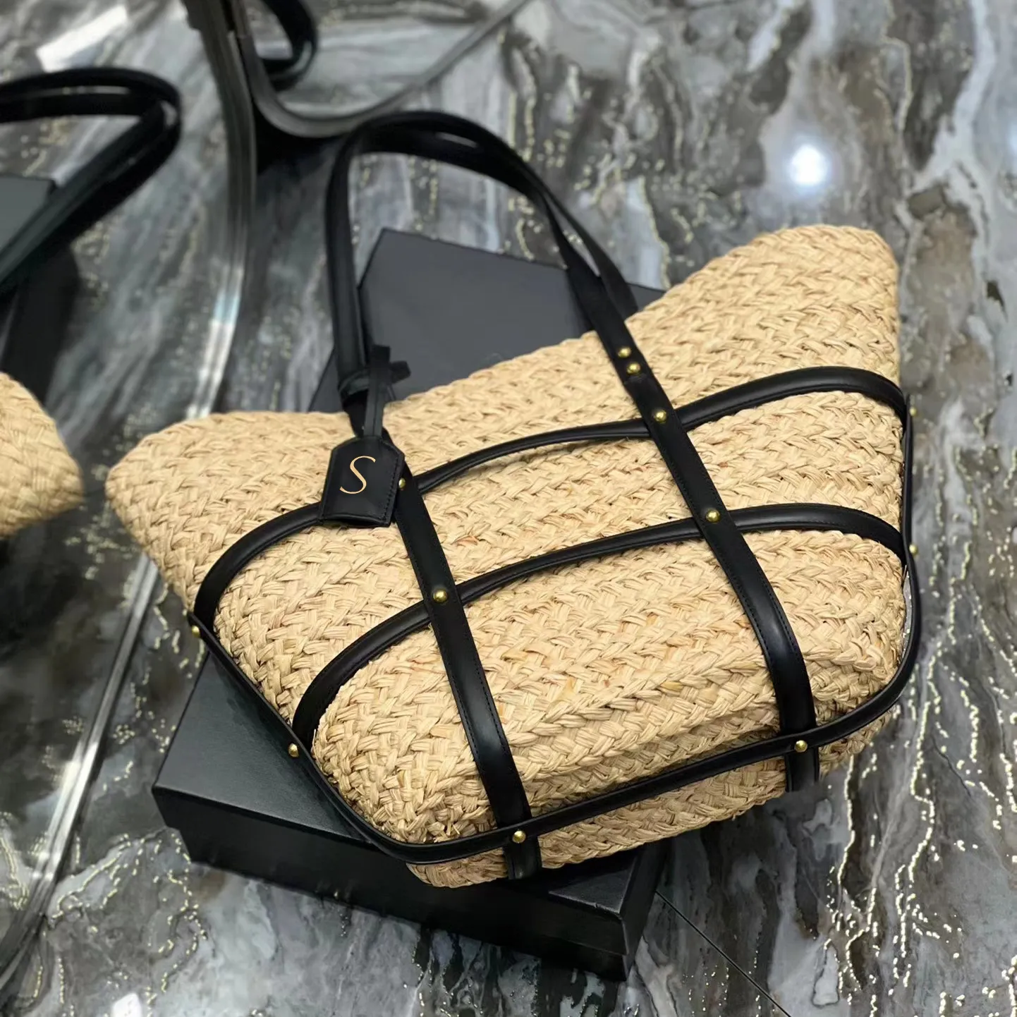classic Handbag Beach Womens Rive Gauche Tote Basket Bag Man Clutch Weave Straw Large Shopping Designer Messenger_voghion.com