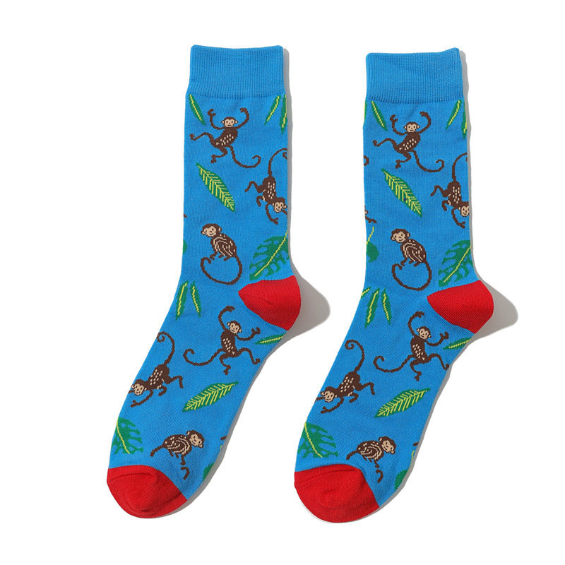 2025d Cartoon Baumwolle Herren Mitte der Wade Tier Persönlichkeit Obst Lange Bunte Ins Socken_voghion.com