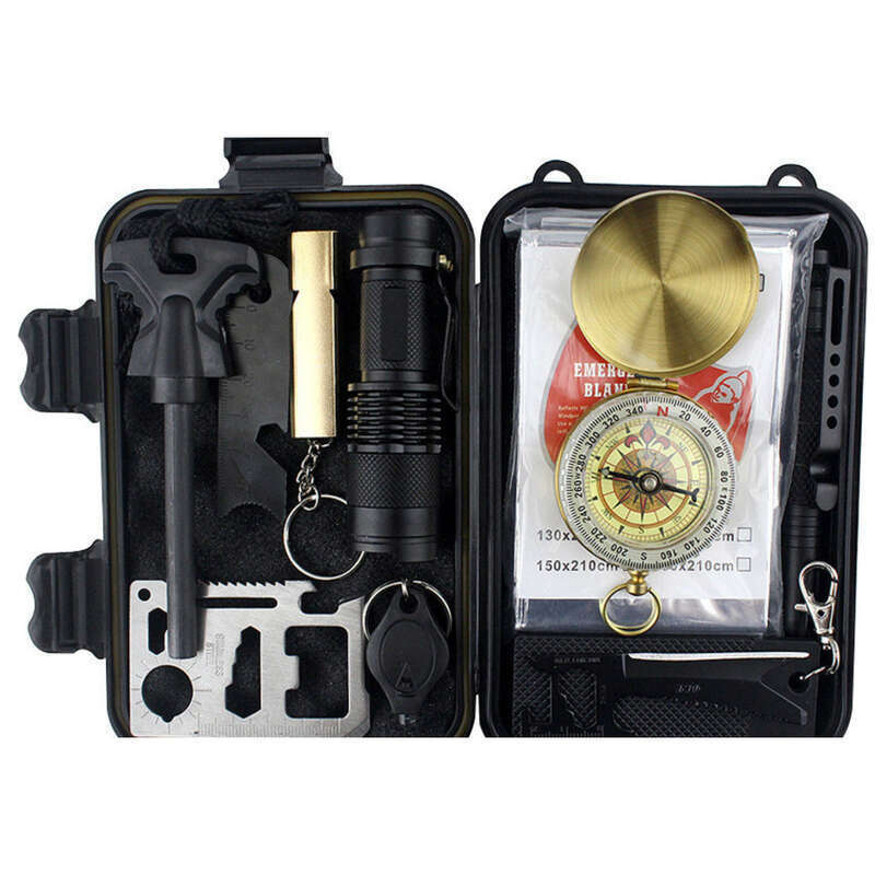 Esportes ao ar livre Camping Survival Caixa multifuncional Equipamento de emergência de auto-resgate Viagem Ferramenta portátil para salvar vidas_voghion.com
