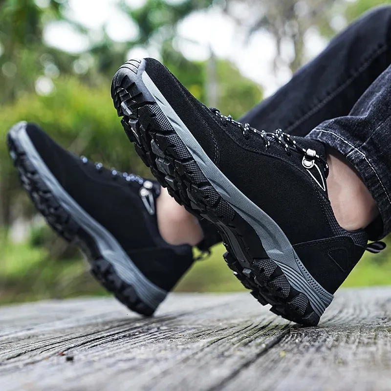 Herren Outdoor Wanderschuhe Aus Wildleder Mit Schnürung_voghion.com