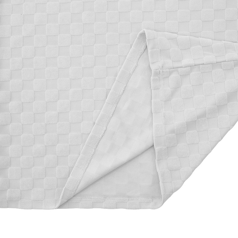 Trendy Men's Jacquard Checkerboard Pattern Spring Summer Loose Sports And Leisure Two-piece Set For Men_voghion.com
