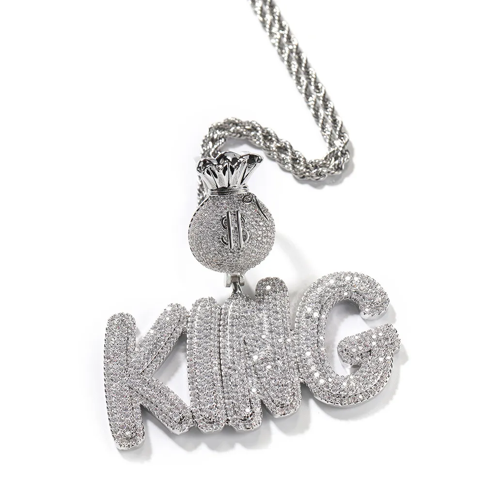 Hip Hop Name Dollar Symbol Hook Body Letter ing Custom Necklace for Women Men_voghion.com