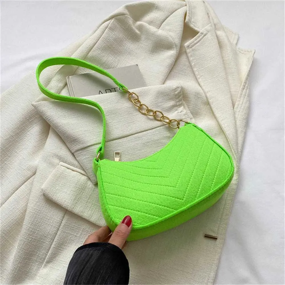 Designertaske Ny dame retro Gerie ensfarvet skuldertaske afslappet pung, enkel og moderigtig krydsformet taske_voghion.com