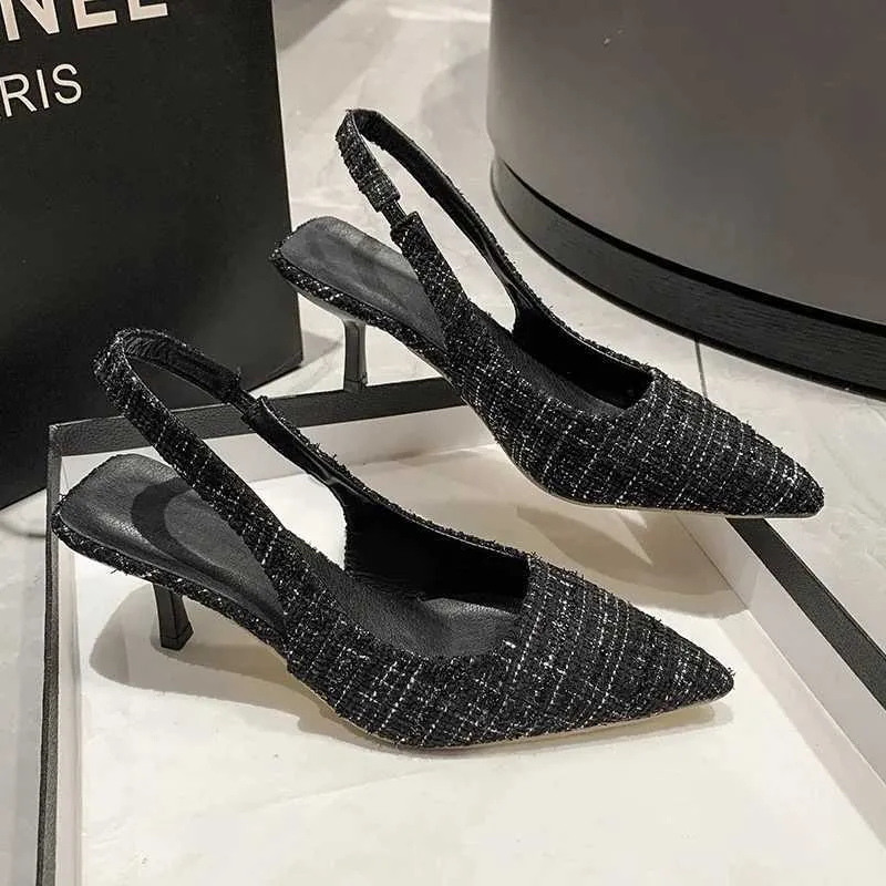 Brand Designer Sgbacks Heels Pumps Women Blue Pointed Toe Party Shoes Summer Thin Heeled Sandals High Heel ShoesC241223_voghion.com