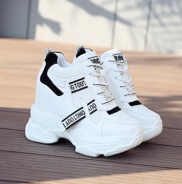 Heiße Verkäufe Trendy Schuhe High Top Sneakers Frauen Plattform Stiefeletten Korb Femme Chaussures Femmes Höhe Erhöhen_voghion.com