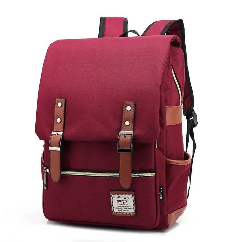 Vintage 16 zoll Laptop Rucksack Frauen Leinwand Männer leinwand Reise Freizeit Rucksäcke Retro Casual Tasche Schule Taschen Für_voghion.com