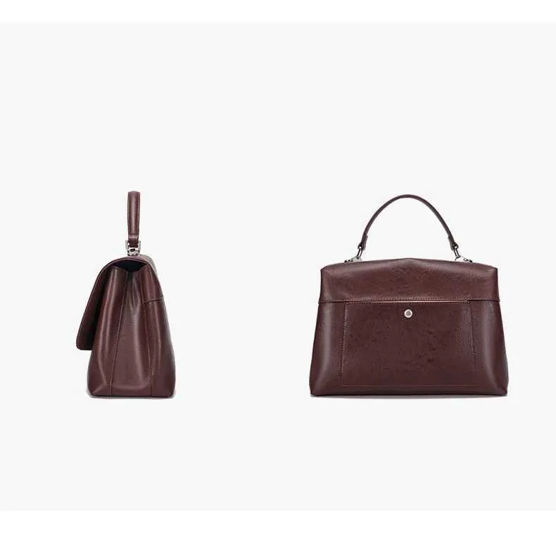 Hifashion Retro Vera Pelle Grandi Borse a Tracolla per Donna 2025 Tendenza Designer Satchel Tote Crossbody Ufficio Signore_voghion.com