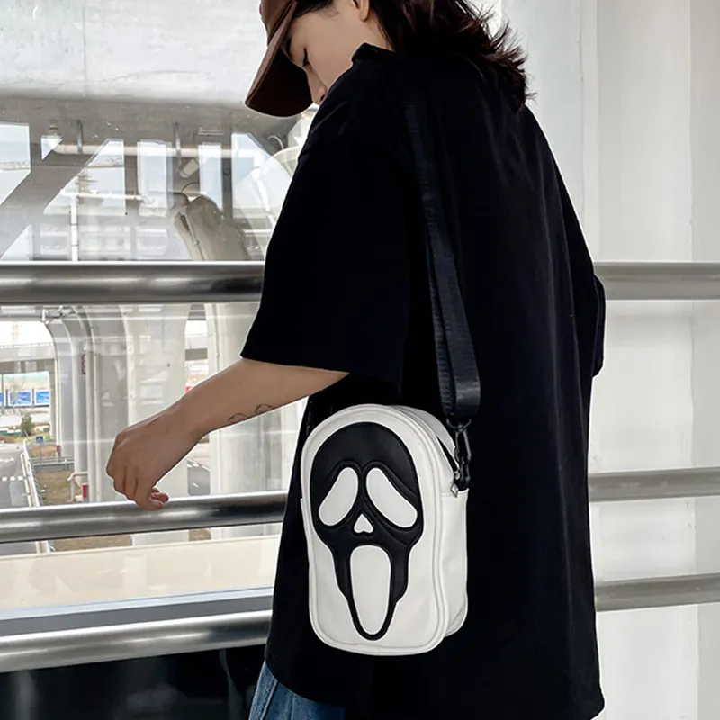 Y2K Vintage Shoulder Halloween Funny Lovely Devil Ghost Bag Ladies Leather Zip Purse PU Handbags Women Crossbody Bags_voghion.com