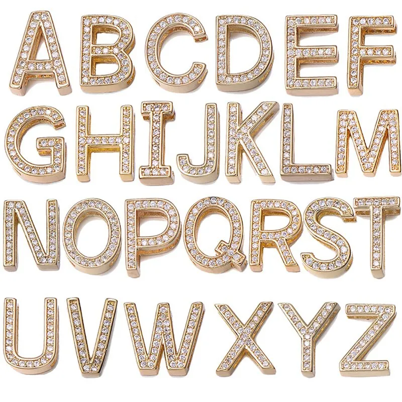 personaliséiert Gold Bling Diamant Benotzerdefinéiert Numm Bangle Bracelet Hip Hop Personaliséiert DIY Buschtawen Léifsten Armband Bijouen_voghion.com