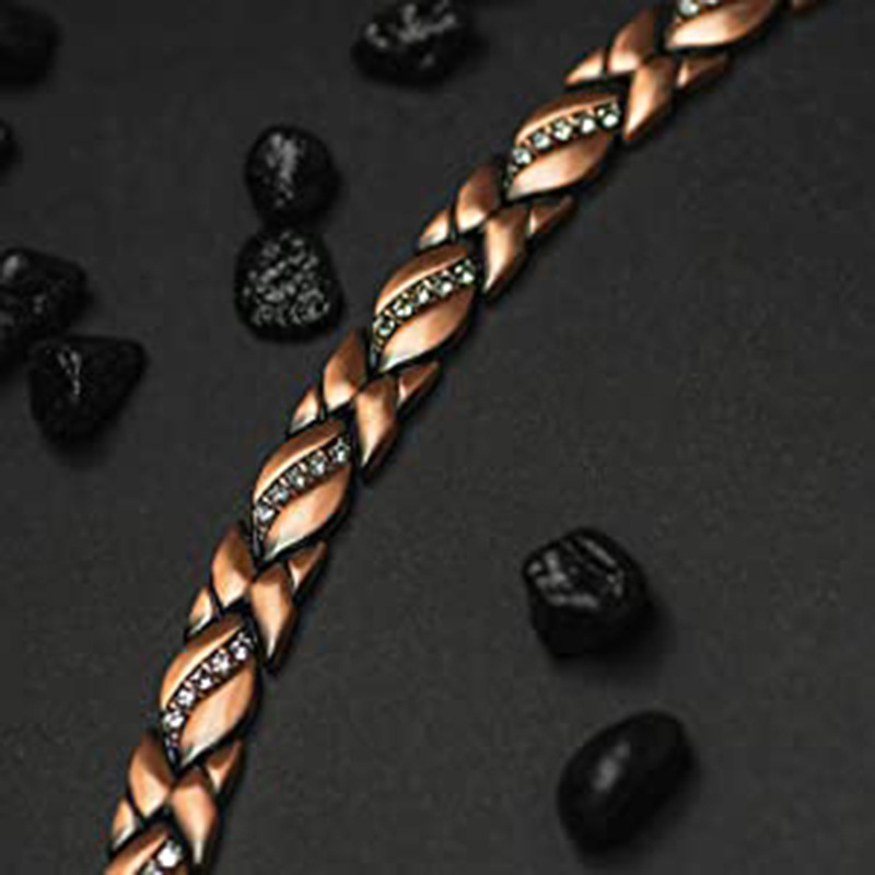 Longrui Neues Produkt Kupferarmband Diamantarmband Starker magnetischer Baumblattmagnet Kupferarmbandhersteller_voghion.com