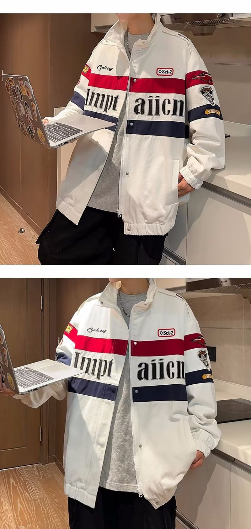 Baggy Racing Suit Trendy Baseball Jacket_voghion.com