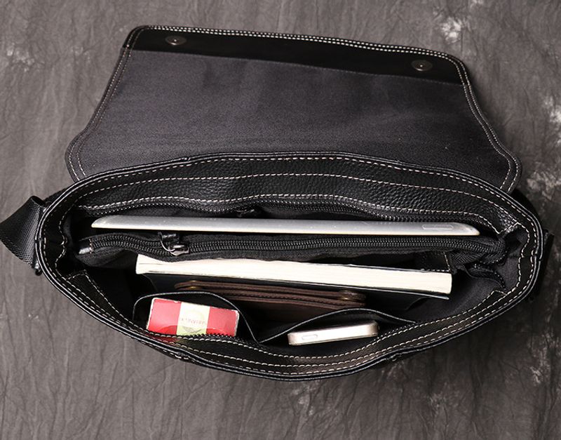 Rindsleder schlichte neue Echtledertasche Herren, Umhängetasche aus weichem Leder für Damen, iPad-Tasche mit großem_voghion.com