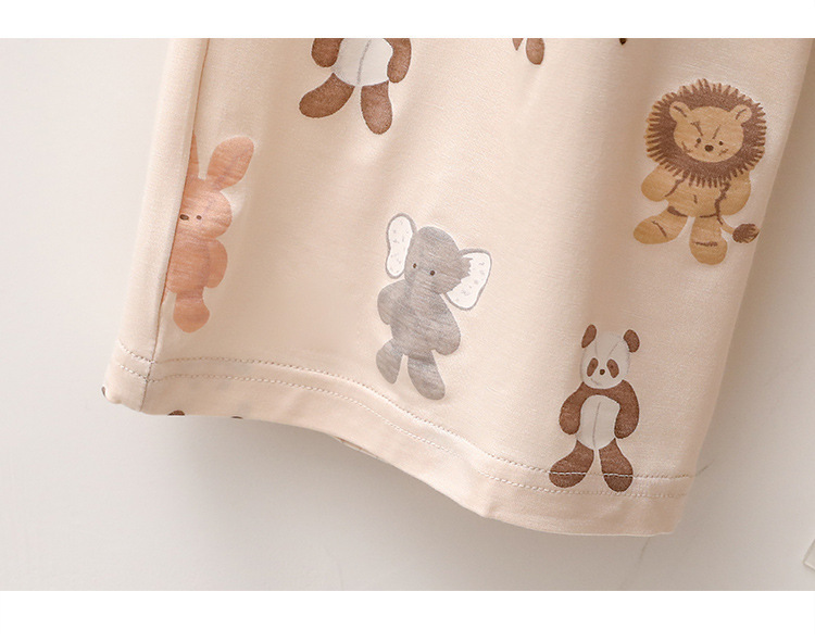 Vêtements pour femmes Printemps et été Modal Pyjamas Femmes Dessin animé Animal Manches Courtes Pantalon Mince Lâche Doux Confortable Ensemble de vêtements pour la Maison_voghion.com