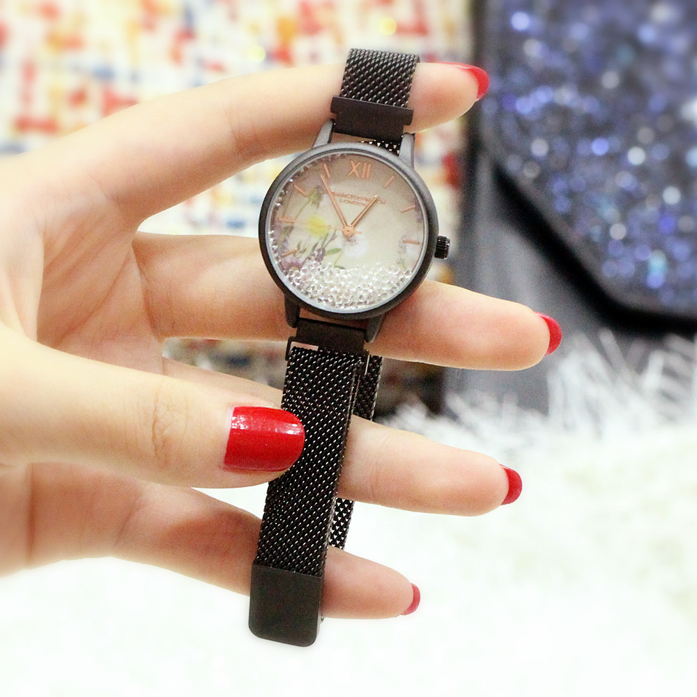 Orologio al quarzo da studente con cintura magnetica in rete da donna di tendenza moda 2024_voghion.com