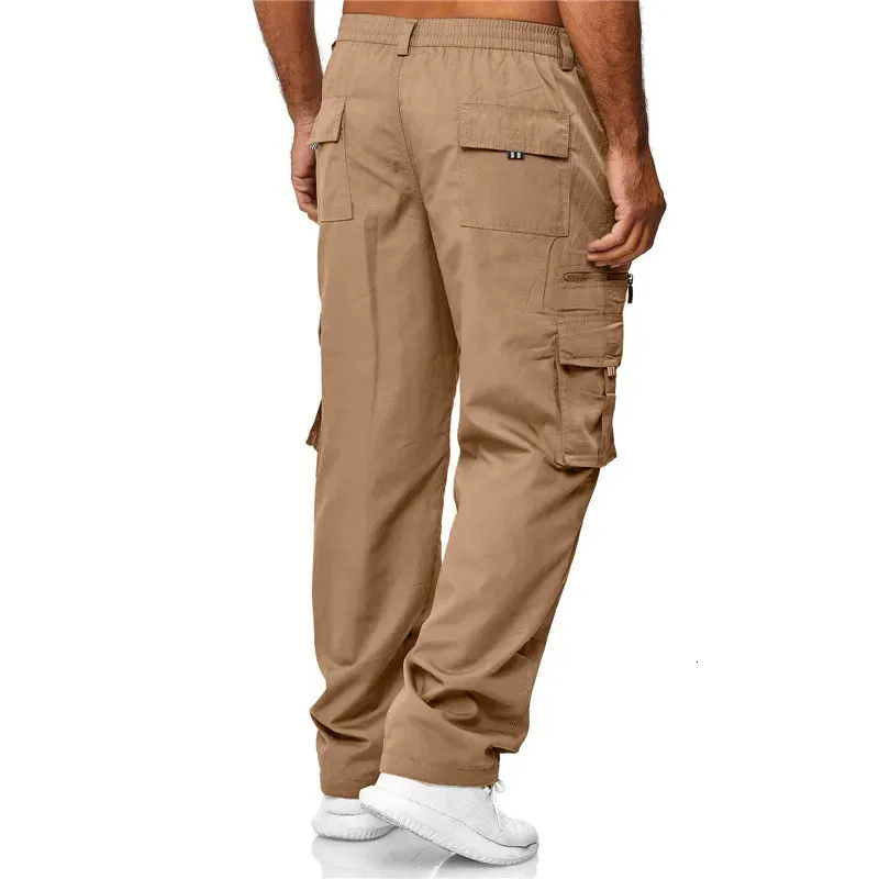 Pantalon cargo d'été pour homme, extensible, ample, multi-poches, décontracté, pour le travail, le sport et l'extérieur, 240111_voghion.com