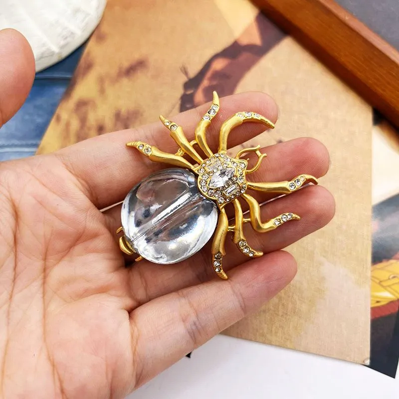 Broschen Spinne Insekt Pins Strass Glas Schmuck Persönlichkeit Für Frauen Dekoration_voghion.com