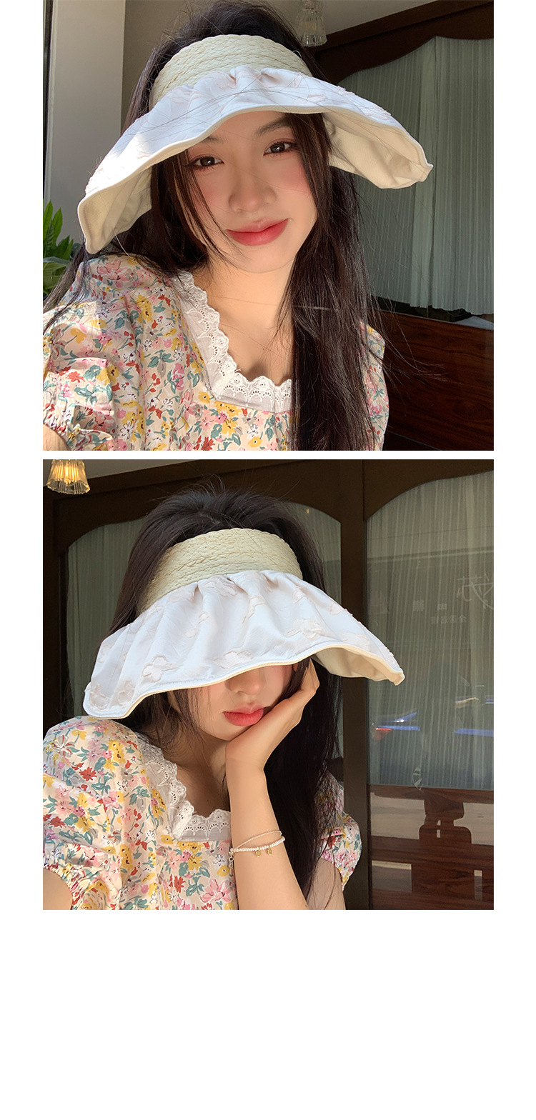 Women's Wide Brim Sun Visor Hat With Uv Protection For Summer_voghion.com