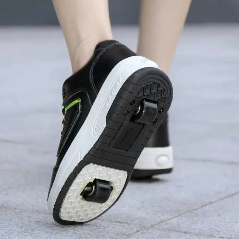 Roller Skate Shoes Kids Skating Spring Autumn Children Fashion Casual Sport Gift for Girls Boys 2 Wheels Sneakers_voghion.com
