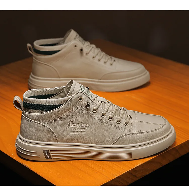 Męskie buty codzienne ze skóry wygodne sportowe sneakersy męskie_voghion.com