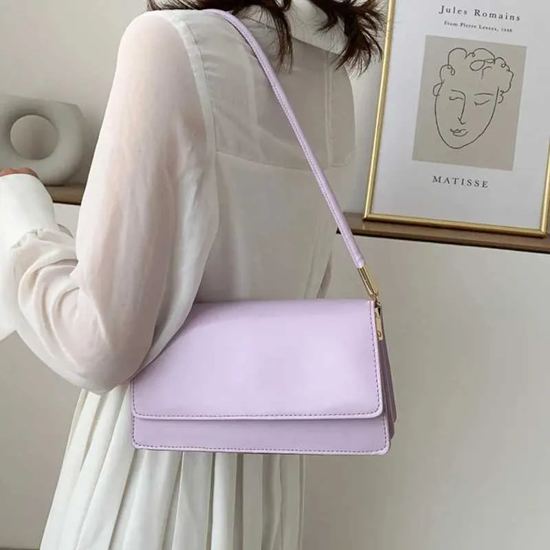 Designer Bag New simple shoulder PU leather armrest solid color womens handbag casual girl small square bag Y241115_voghion.com