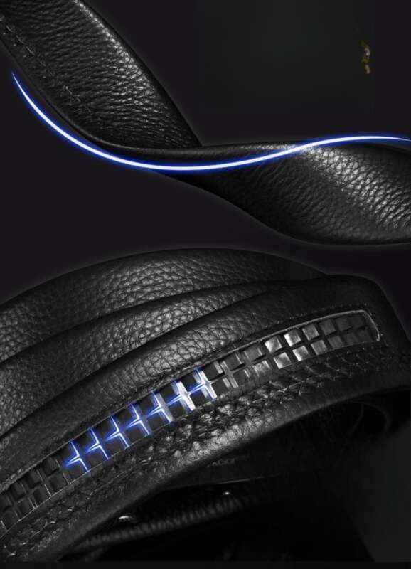 Cintura multifunzione per pantaloni con fibbia automatica in finta pelle di mucca da uomo_voghion.com