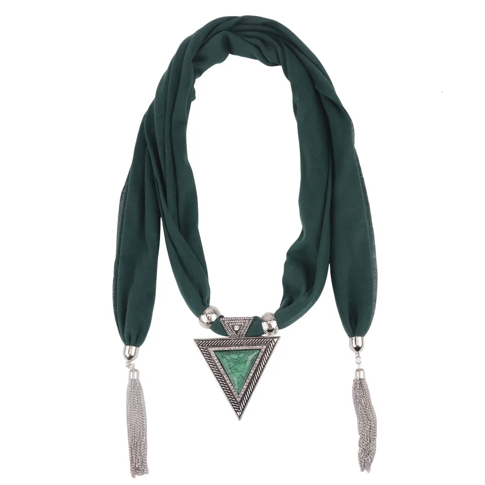 Collier et écharpe à pendentif tricolore en alliage de résine pour femme_voghion.com