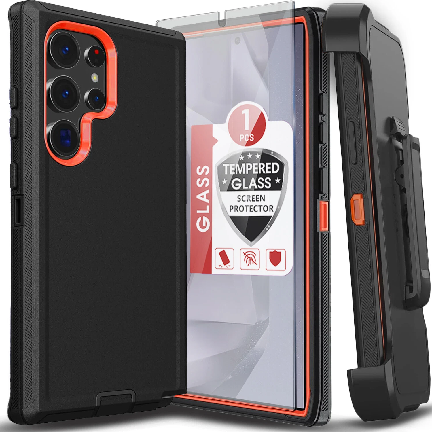 For Samsung Galaxy S25 Ultra S24 S23 S22 S20 FE Case Phone Cover + Screen Glass_voghion.com