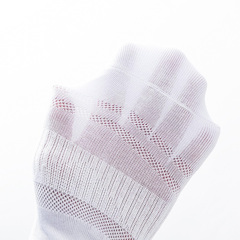 5 peças [Pacote combinado] Enviar ~ Meias brancas de comprimento médio para homens, meias esportivas simples com orelhas duplas, meias curtas versáteis_voghion.com