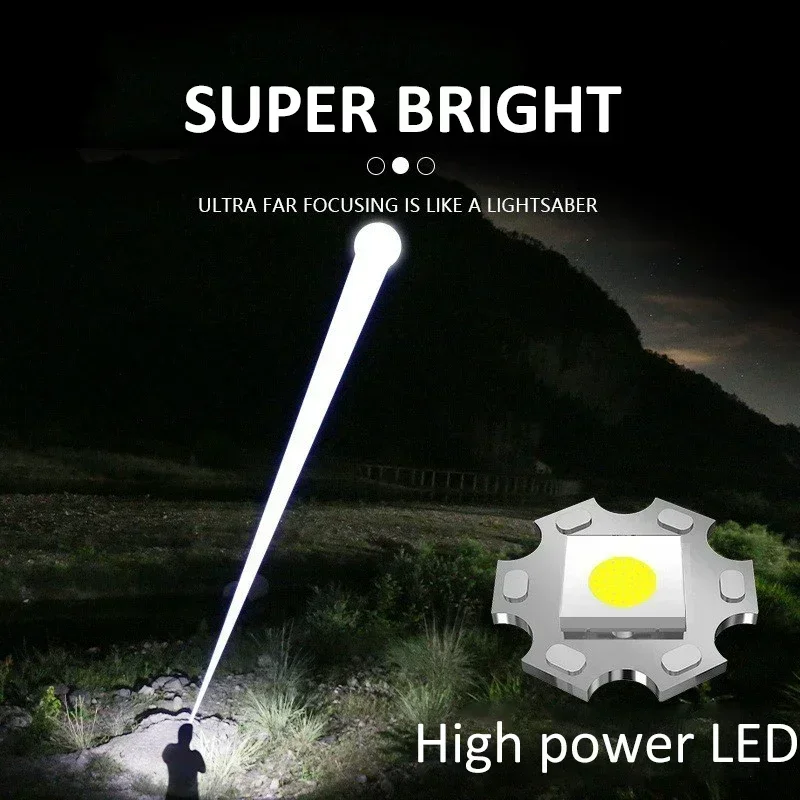 Powerful Led Flashlight With Zoom Torch And Digital Display Type-c_voghion.com