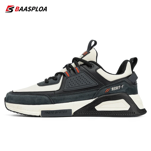 Baasploa Men Sport Leather Casual Fashion Waterproof Lightweight Sneakers Non-slip Walking Shoes Male Sneaker_voghion.com