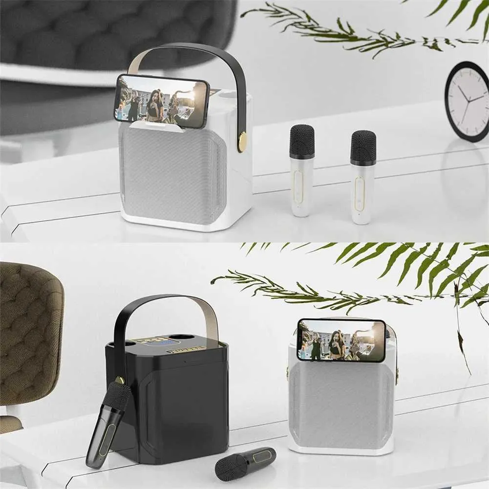 S882 Karaoke Hine With Dual Microphones Change Voice Functions Portable Speaker Subwoofer TF Card U Disk Player For_voghion.com