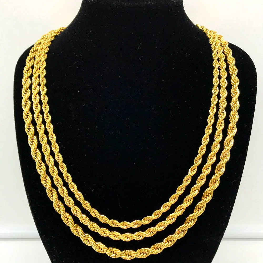 Kjeder Gullfylt Solid Twisted Chain Men Kvinner Smykker Mote Punk Style 5MM 6MM 7MM Full Størrelse For Your ChoiceKjeder_voghion.com