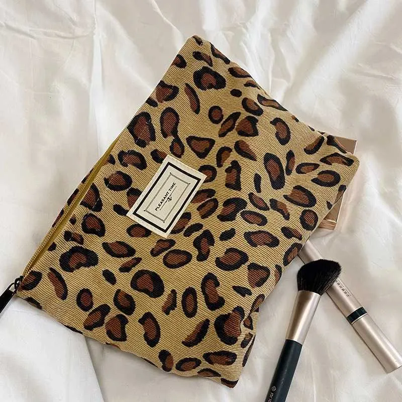 Organizer per WC in velluto a coste con stampa leopardata, borsa porta trucchi da donna Y241023_voghion.com