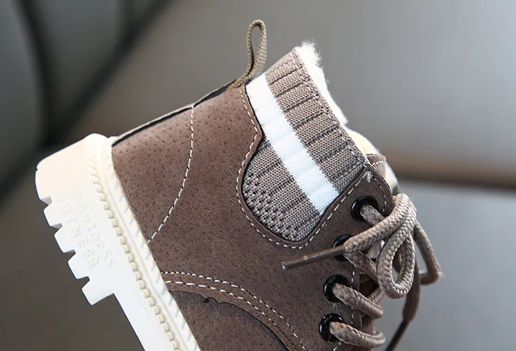 Plüsch Kinder Winter Schnee Baumwolle Stoff Kinder Schuhe Cutefeet Baby Kleinkind Jungen Mädchen Warme Stiefel Größen 21-30_voghion.com