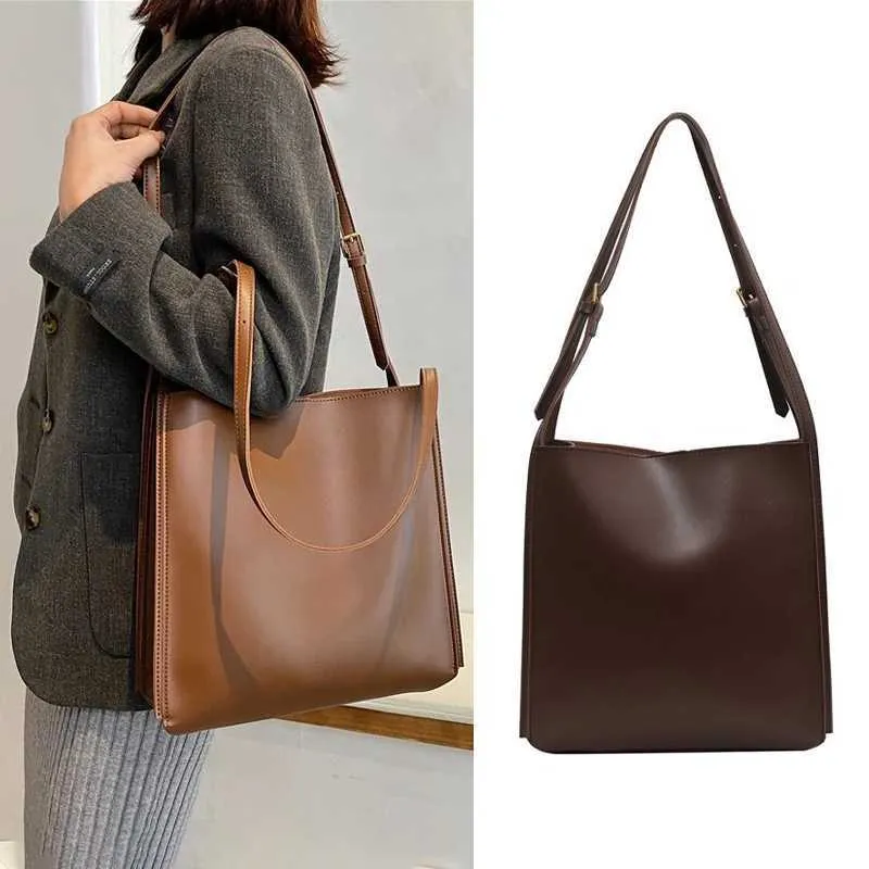PU Leather Retro Large Capacity Underarm Bucket Bag For Women Fashion Desinger Shoulder Bags 2024 New Crossbody_voghion.com