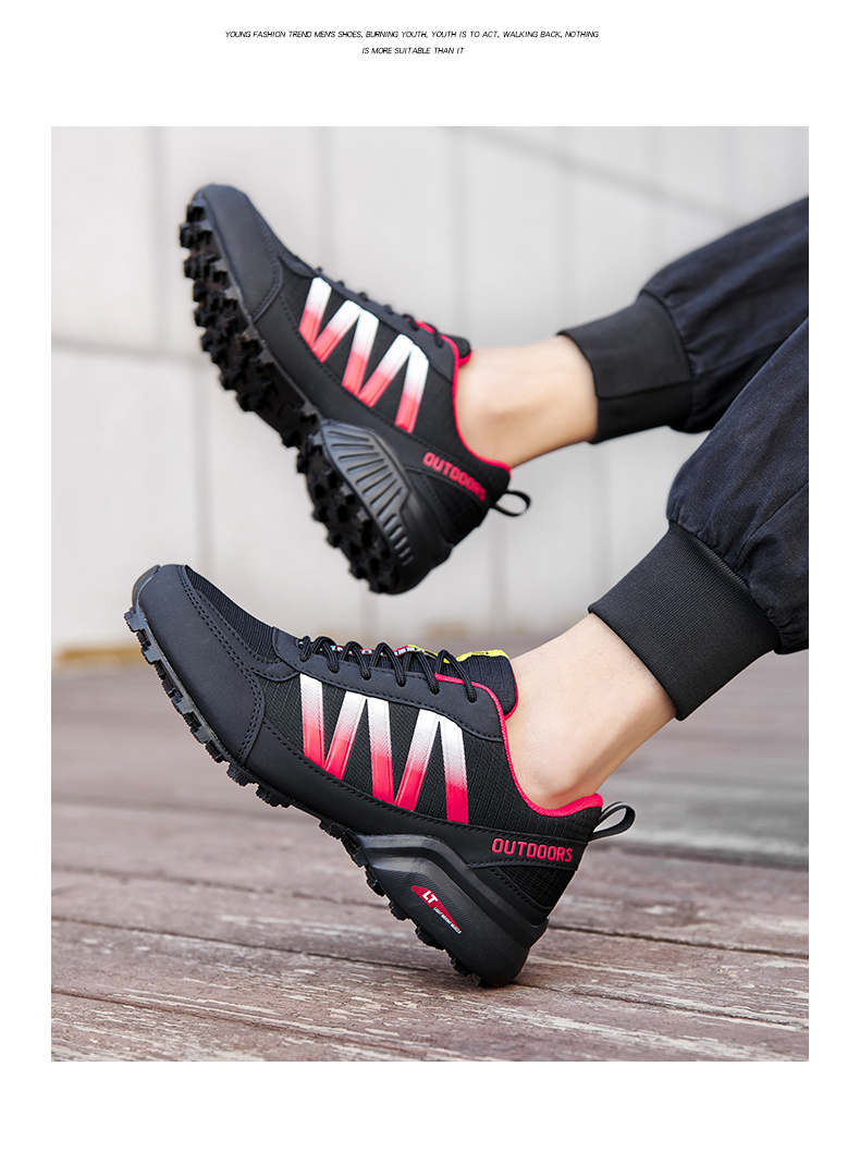 Men Hiking Sneakers Climbing Lace Up Trekking Outdoor Mountain Bike Flat Sport Cycling Shoes Breathable_voghion.com