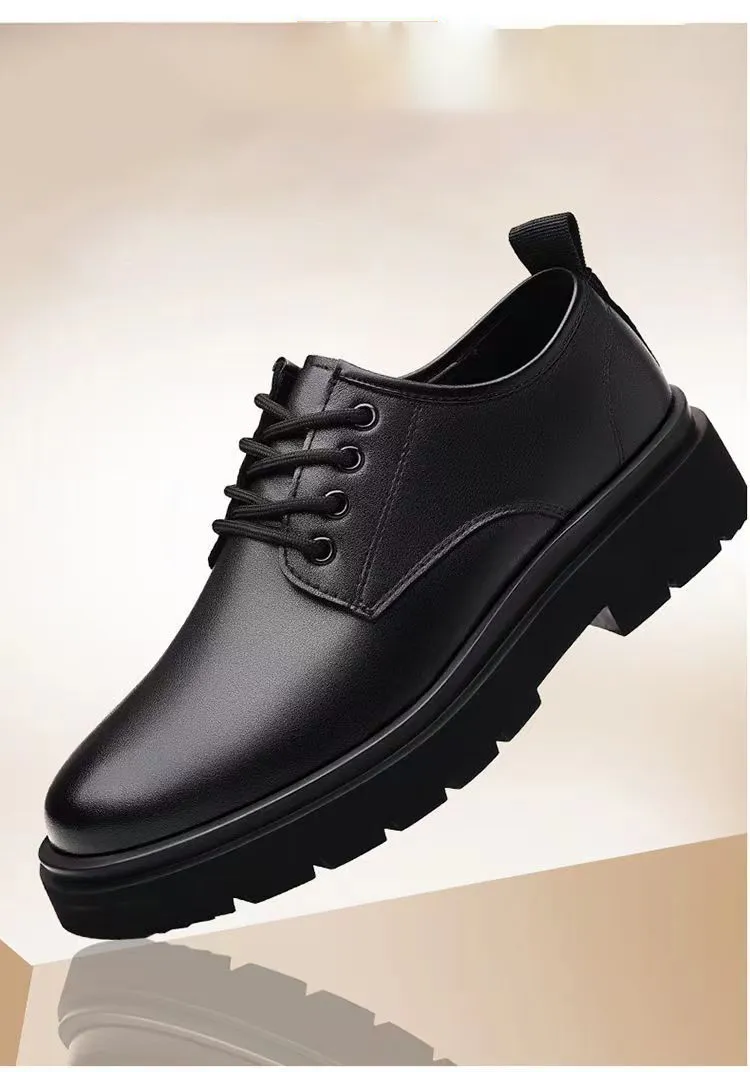 Scarpe uomo in pelle business casual stringate suola morbida_voghion.com