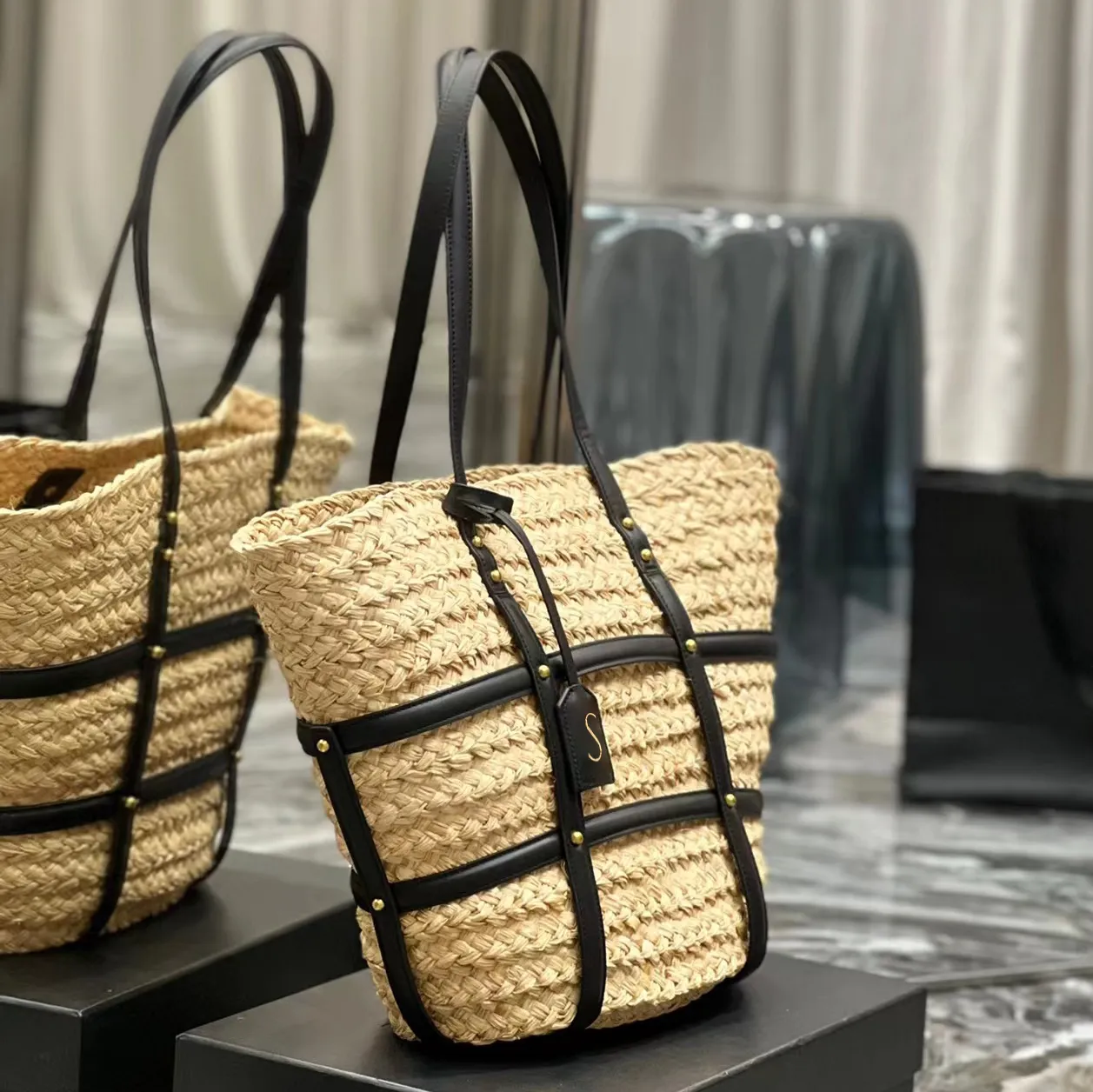 classic Handbag Beach Womens Rive Gauche Tote Basket Bag Man Clutch Weave Straw Large Shopping Designer Messenger_voghion.com