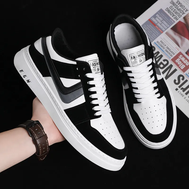 Scarpe alla moda casual in mesh da uomo, versione coreana, stile versatile, stile sportivo, design alla moda, grigio, spedizione gratuita_voghion.com