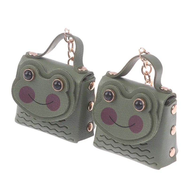 Creative Leather Frog Coin Purse Car Key Chain Pendant Bluetooth Headset Cute Keychain Mini Storage Bag_voghion.com