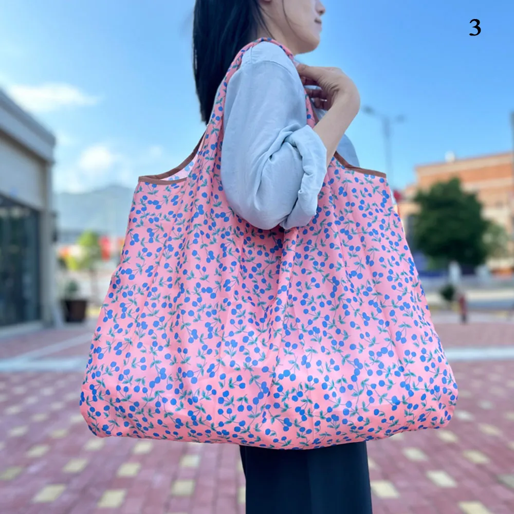 Oxford Cloth Folding Big Portable Storage Large-capacity Washable Reusable Foldable Shopping Bag Handbags_voghion.com