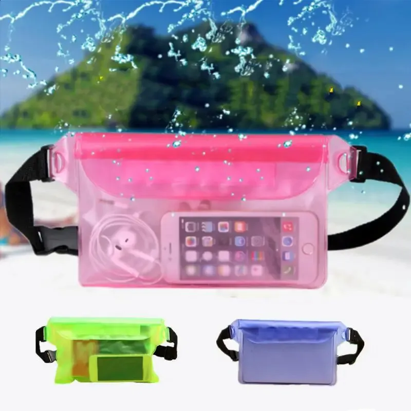 Waterproof Swimming PVC Beach Drifting Diving Waist Pack Shoulder Underwater Mobile Phone Case Outdoor Dry Bag 240828_voghion.com