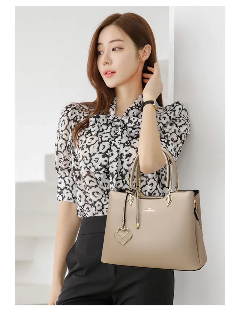 Wome Multi-schichten Top-hadle Tasche Qualität Leder Hadbags Geldbörsen Weibliche Desiger Große Kapazität Bosto Damen Sac A_voghion.com