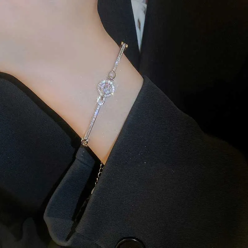 Rhinestone Crystal Bracelet Bamboo Joint Bangle For Wedding Jewelry_voghion.com