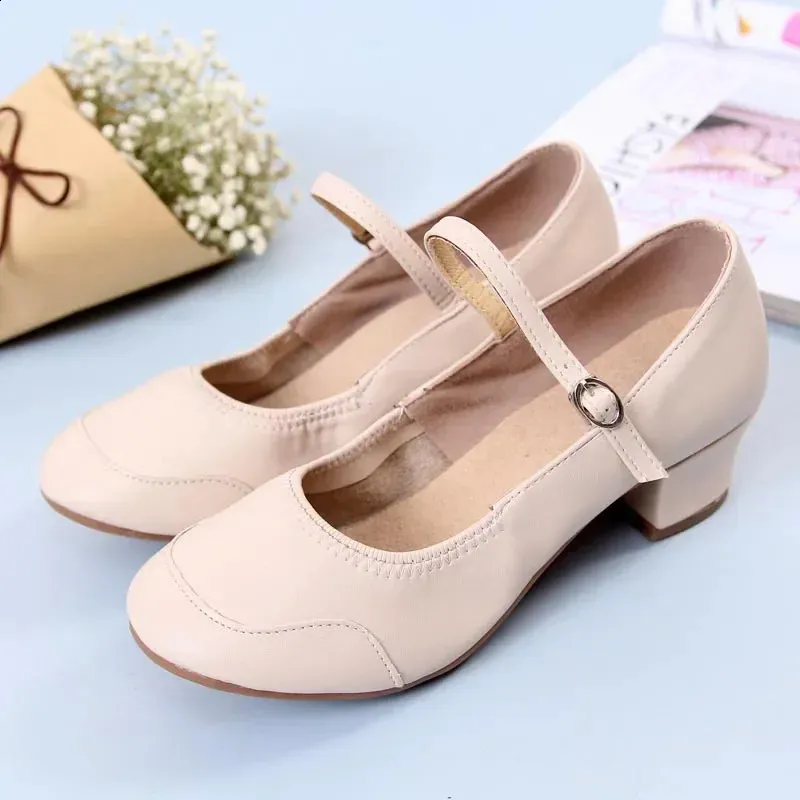Sapatos Femininas Fashion Sweet Gold Weight Ballet High Heels Dames Klassieke Sier Ronde Neus Dansschoenen A175 241015_voghion.com