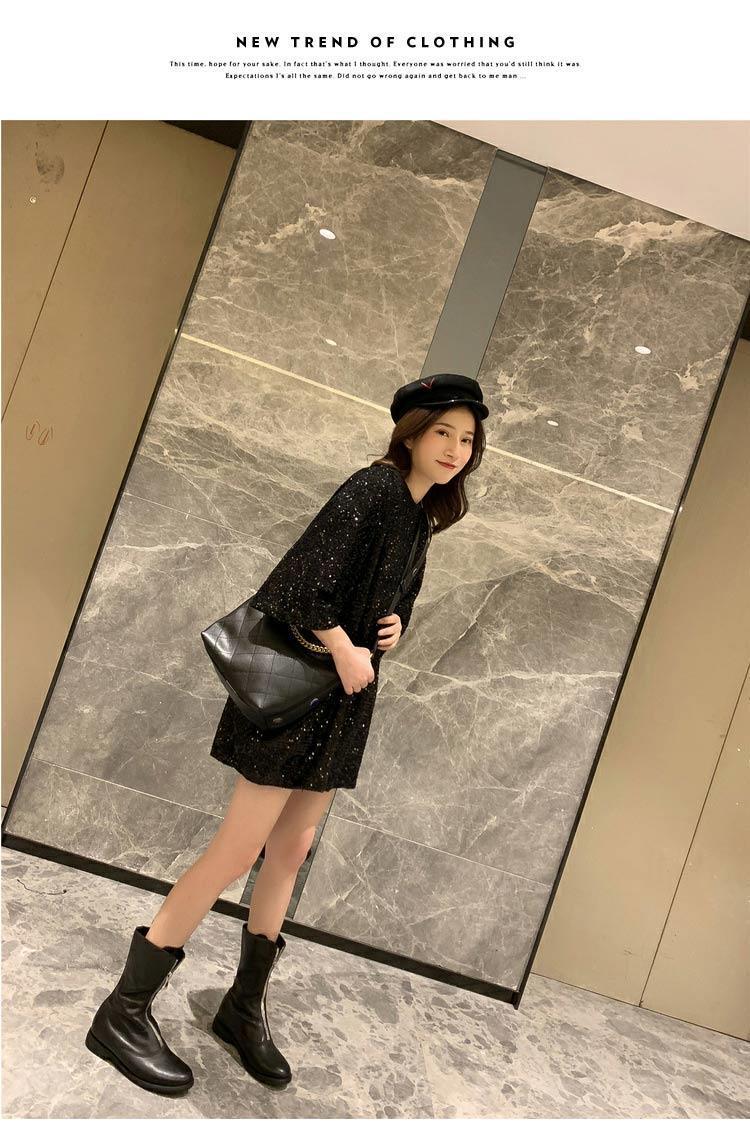 2025 Summer New Korean Edition Loose And Slim Shining Heavy Industry Blingbling Casual Short Sleeved T-shirt For Women_voghion.com