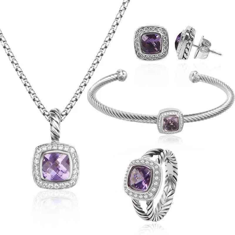 Ouerréng Armband Sets Designer Damen Bijouset Granat Zirkon Ouerréng Anhänger Halskette Réng Armbänner_voghion.com